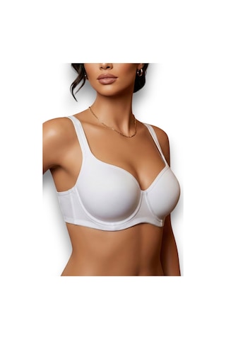 Fanilam Ultra Soft Toparlayıcı Sütyen C Cup Büyük Göğüsler İçin Özel Balenli Konfor Le Jardin Beyaz