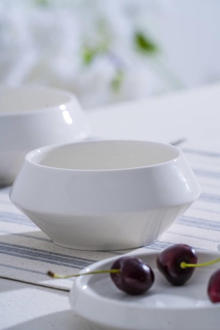 Acar Jea-07389 Rumi Beyaz Porselen 14 Cm Yuvarlak Kase 6 Adet