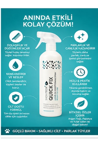 Showtech Quick Fix Köpek Kıtık Açıcı Kolay Tarama Spreyi 500 Ml - Kuru Ve Islak Kullanım