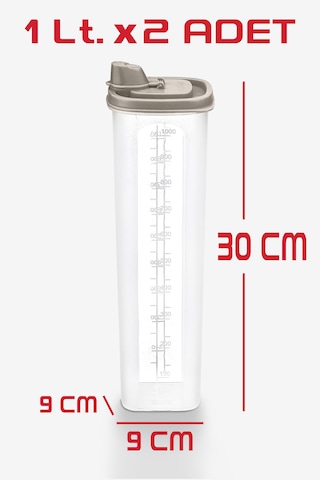 2'li Ölçekli Sıvı Plastik Yağlık Sirkelik 1 Lt. Şişe Yağdanlık Şeffaf