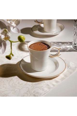 Nehir Laura 6 Kişilik 12 Parça Porselen Kahve Fincan Takımı