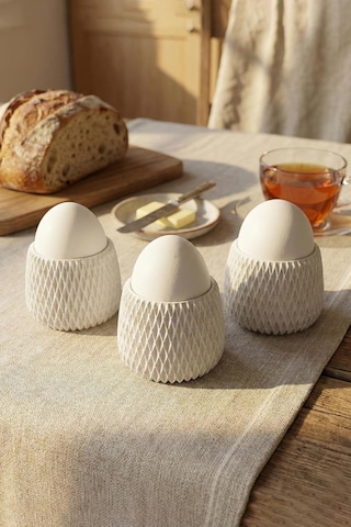 Zeno Dekoratif Haşlanmış Yumurta Seti 3, Mermer Beyazı Çok Renkli