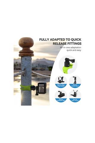 Shineyee Telesın Spor Kamera Silikon Sabitleme Kayışı Hızlı Çıkarma Özelliği 2 Seviye Ayar 74g Siyah