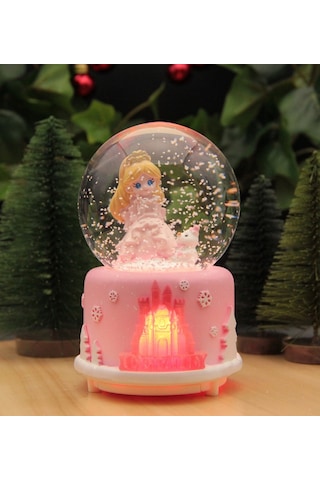 Frozen Elsa Işıklı Ve Müzikli Kar Küresi Büyük Boy - Pembe