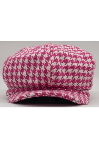 Şapkadan Kadın Yünlü Vintage Kasket Retro Kışlık Şapka 45645dr56705 Açık Pembe