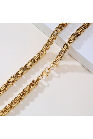 Yaba 60cm 316l Paslanmaz Çelik Altın Renk Erkek Zincir Kolye Ka Altın