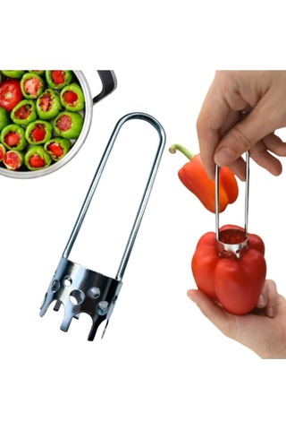 Pratik Dolmalık Biber Kabak Patlıcan Oyacağı-dolma Oyucu Gri Diğer