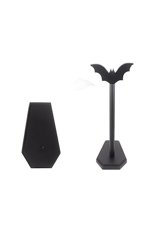 Folinda Gotik Tarz Ahşap Konseyli Sandık Şekilli Peçete Tutucu, Halloween Dekoru İçin Masaüstü Roll Peçete Rafı Siyah