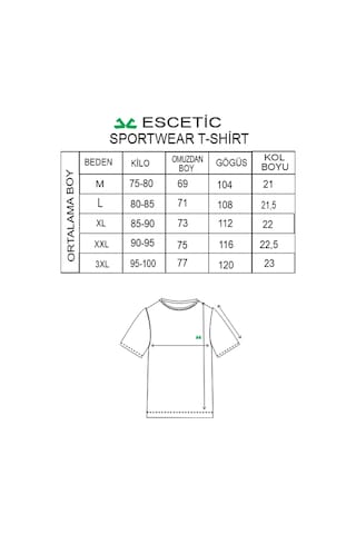 Escetic Erkek Hardal Slim Fit T-Shirt-3298 Hardal
