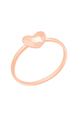 Diamond Line - Gülaylar - Pembe Altın 14 Ayar Kalp Yüzük