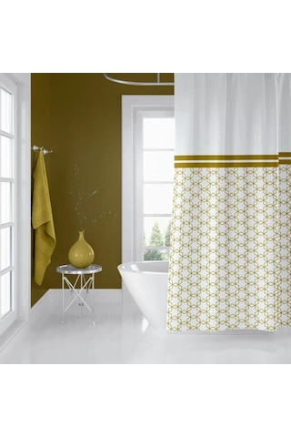 Banyo Perdesi 2x120x200 Çift Kanat Duş Perdesi Halka Hediyeli 1869 Çok Renkli