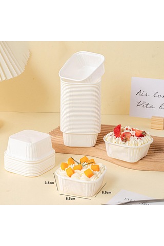 Suntek Yıldönümü Tatil Düğün Beyaz Için 50x Cupcake