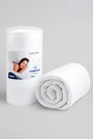Niron Tek Kişilik Yorgan 155x215 Mikrofiber Kumaş, 200 G/m² Silikon Elyaf Dolgu Beyaz