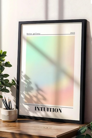 Intuition Çerçeveli Tablo Sezgi İçgüdü Aura Enerji Renkleri Retro Gallery
