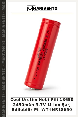 Özel Üretim Hobi Pili 18650 2450mah 3.7v Li-ion Şarj Edilebilir Pil Wt-ınr18650