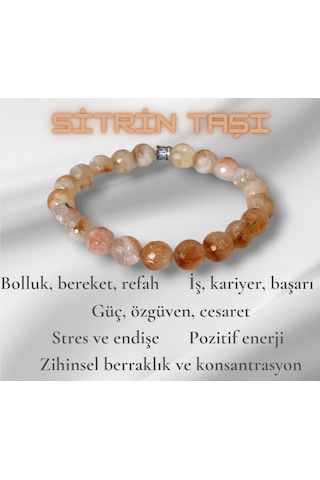 Sitrin Doğal Taşlı Bileklik 8 Mm