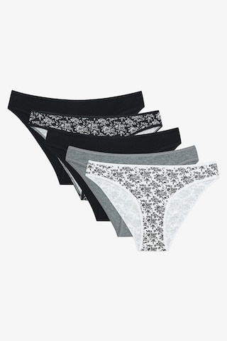 Penti Simple Roses 5li Çok Renkli Slip Külot Açık Gri