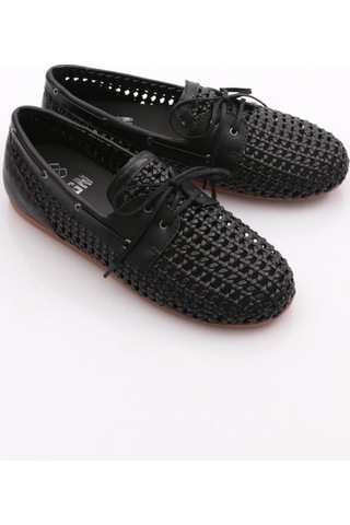 Dgn B00112 Kadin Delikli Oxford Ayakkabi Siyah
