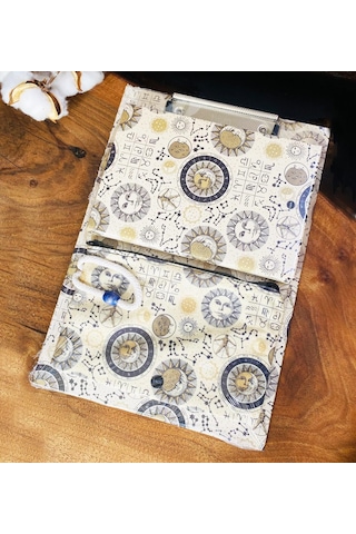 Tarot Ay Ve Güneş Tasarımlı Sekreterlik Defter Ve Kalemlik Kırtasiye Seti 2871