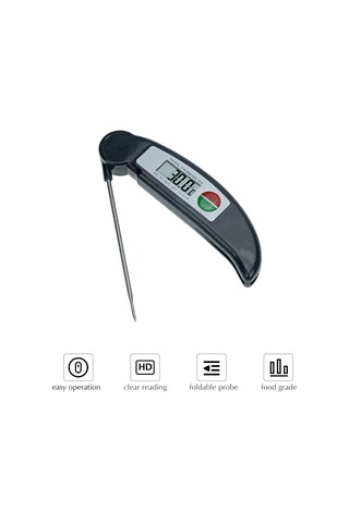 Fosenze Katlanabilir Gıda Termometresi - Hızlı Ölçüm, Led Ekran, 304 Paslanmaz Çelik Prob -50 C/+300 C