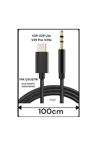 Vivo V29 5g V29 Lite V29 Pro V29e Aux Kablo Type C Aux Kablo Dac Çipli Örgü Tak Çalıştır