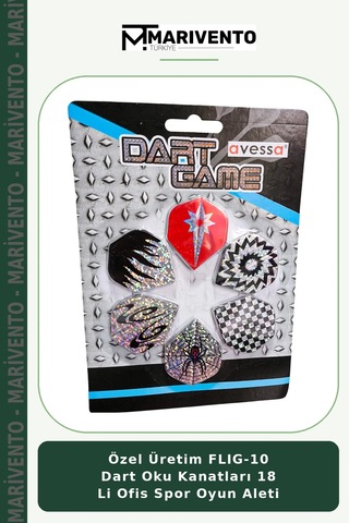 Özel Üretim Flıg-10 Dart Oku Kanatları 18 Li Ofis Spor Oyun Aleti
