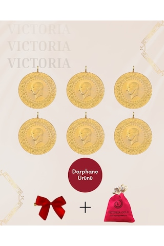 Vıctorıa Gold 6 Adet Çeyrek Altın Eski Tarihli Kulplu 22 Ayar