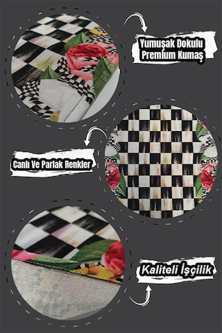 Lacivert Geometrik Desenli Çift Taraf Kırlent Kılıfı Krl1127