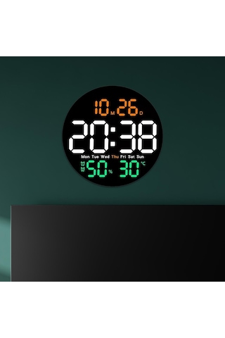 Suntek Magideal Dijital Duvar Saati Sıcaklık Ölçer Sessiz Çok-renkli