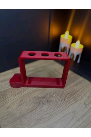 3 Lü Diş Fırça Tutucu Ve Diş Macunu Rafı Stand Kırmızı / Beyaz / Siyah Kırmızı