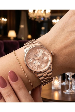 Ferrucci Fc53479 Multifonksiyonlu Çelik Kordon Ve Kasa Kadın Kol Saati+bileklik Hediye Rose Gold