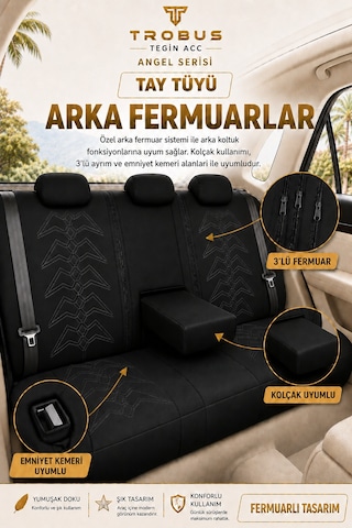 Mitsubishi Asx 2010 Ve Sonrası Uyumlu Angel Serisi Tay Tüyü Koltuk Kılıfı Siyah Beyaz