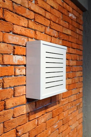 Modem Saklama Kutusu Sürgülü Yana Açılır 35 X 35 Çizgili Beyaz