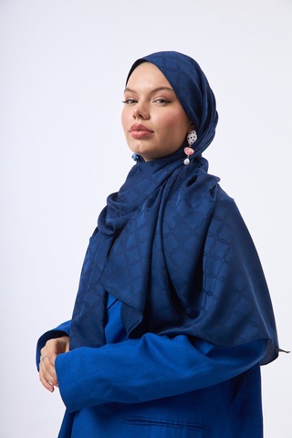 Mirsoy Scarf Lina Modern Desen Şal Lacivert