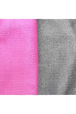 Smartbee Sosna Mikrofiber Kalın Cam Bezi Gri - Pembe 40 x 50 CM 2'li