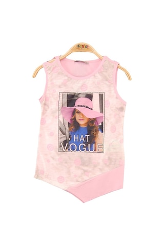 Toontoy Kids Toontoy Kız Çocuk Atlet Hat Vogue Baskılı Açık Pembe