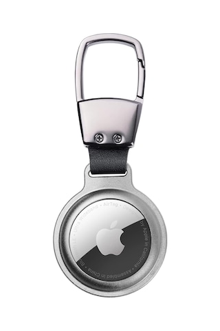 Buff Tagsafe Hooksteel Taşınabilir Anahtarlık Darbeye Dayanıklı Metal Askılı Airtag Kılıf Gümüş