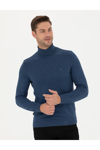 Pierre Cardin Erkek İndigo Melanj Triko Kazak 50276162-vr155 İndigo Melanj