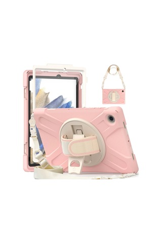 Mey İthalat Samsung Uyumlu Galaxy X200 Tab A8 10.5 Kılıf Amazing Tablet Kapak - Pembe Arka Kapak