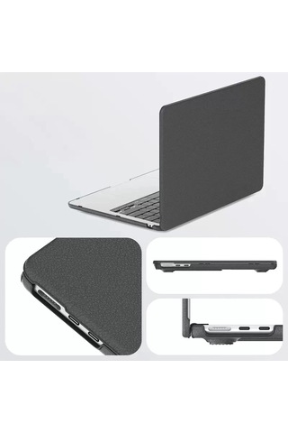 Mey İthalat Macbook Air 15 2024 Macbook Deri Kapak - Siyah