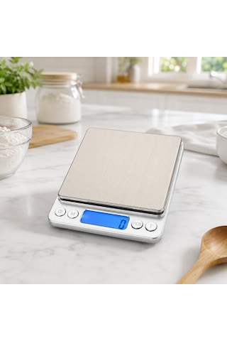 Tr Dijital Mutfak Terazisi 3 Kg, 0.1 Gr Hassas Tartım, Paslanmaz Çelik Yüzeyli, Lcd Ekranlı, Dara Fonksiyonlu Hassas Diğer