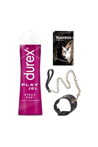 Durex Kiraz Aşkı 50 Ml Jel + Siyah Deri Tasma + Hediye