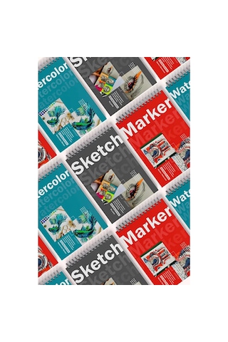 Marker Kalem Boyama Defteri Arkaya Geçirmez Pad A4 150gr, Sert Kapak Premium Resim Defteri