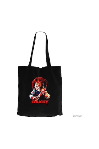 Chucky Murderer Siyah Kanvas Bez Çanta