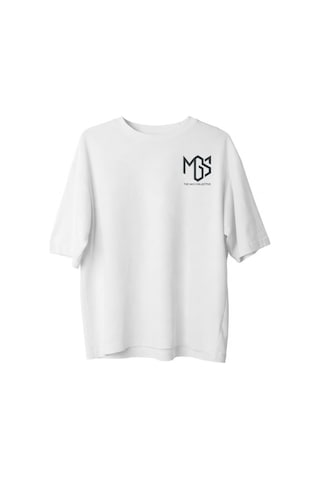 The Mgs Collective Rise Again Carpet Oversize Baskılı Unisex Beyaz T-shirt