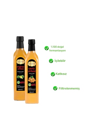Hanzade Bitkisel Enginar + Ceviz Sirkesi 500 ML 2'li Set