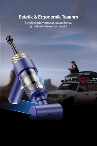 Proseg Pr-as03 6500pa Şarjlı 1800mah Batarya Lacivert Araç İçi El Süpürgesi