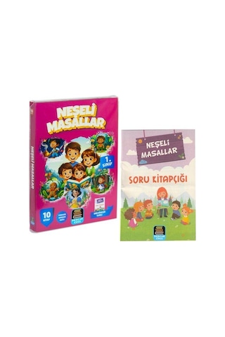 1. Sınıf Okuma Seti Neşeli Masallar 10 Kitap + Soru Kitapçığı ...