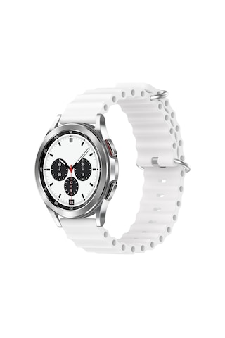 Microsonic Samsung Uyumlu Gear S3 Classic Kordon Ocean Band Beyaz