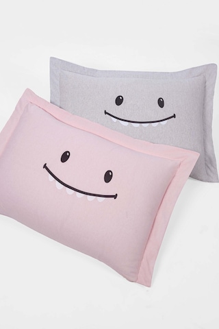 Eponj Home 2li Yastık Kılıfı Oxf. Lububu Pembe Gri Siyah-kahve